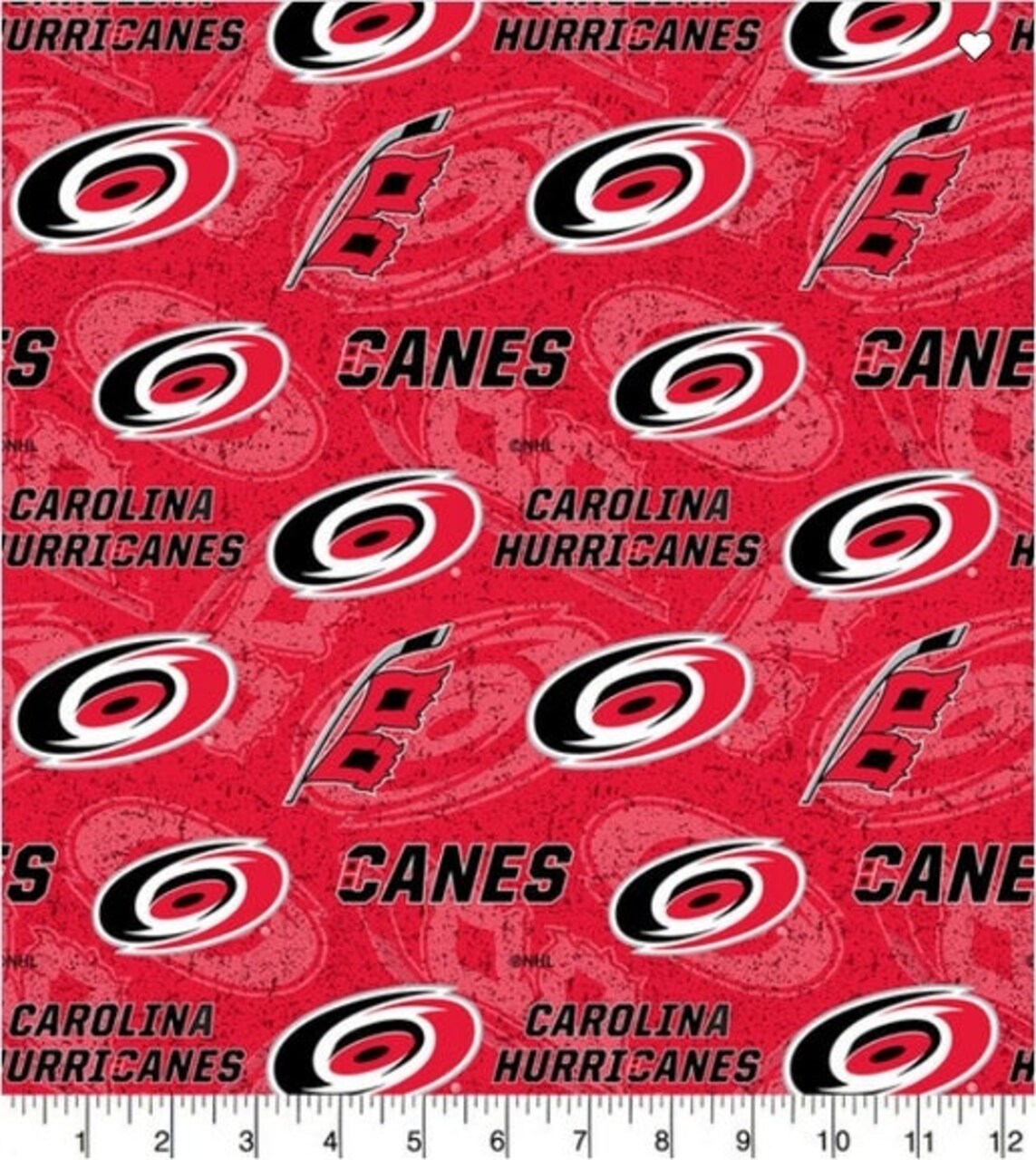 NHL Licensed Carolina Hurricanes 1199-HUR Cotton Fabric by the Yard